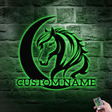 Horse Metal Sign, Personalized Family Name Led Sign, Outdoor Door Decor, Wall Art, ustom Horse Farm Name Sign, Housewarming Gift