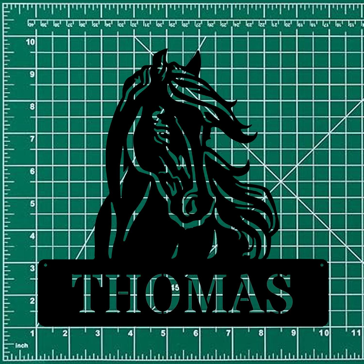 Horse Metal Sign, Personalized Family Name Led Sign, Outdoor Door Decor, Wall Art, ustom Horse Farm Name Sign, Housewarming Gift