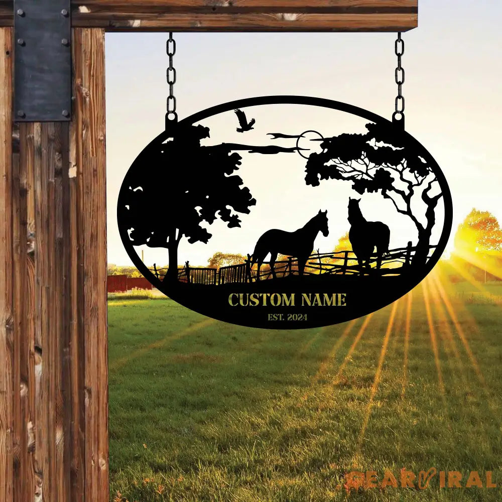 Horse Ranch Sign - Metal Farm Sign - Ranch Sign - Farm Sign | GearViral