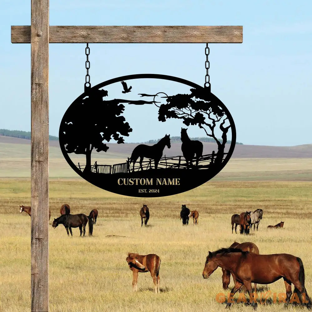 Horse Ranch Sign - Metal Farm Sign - Ranch Sign - Farm Sign | GearViral