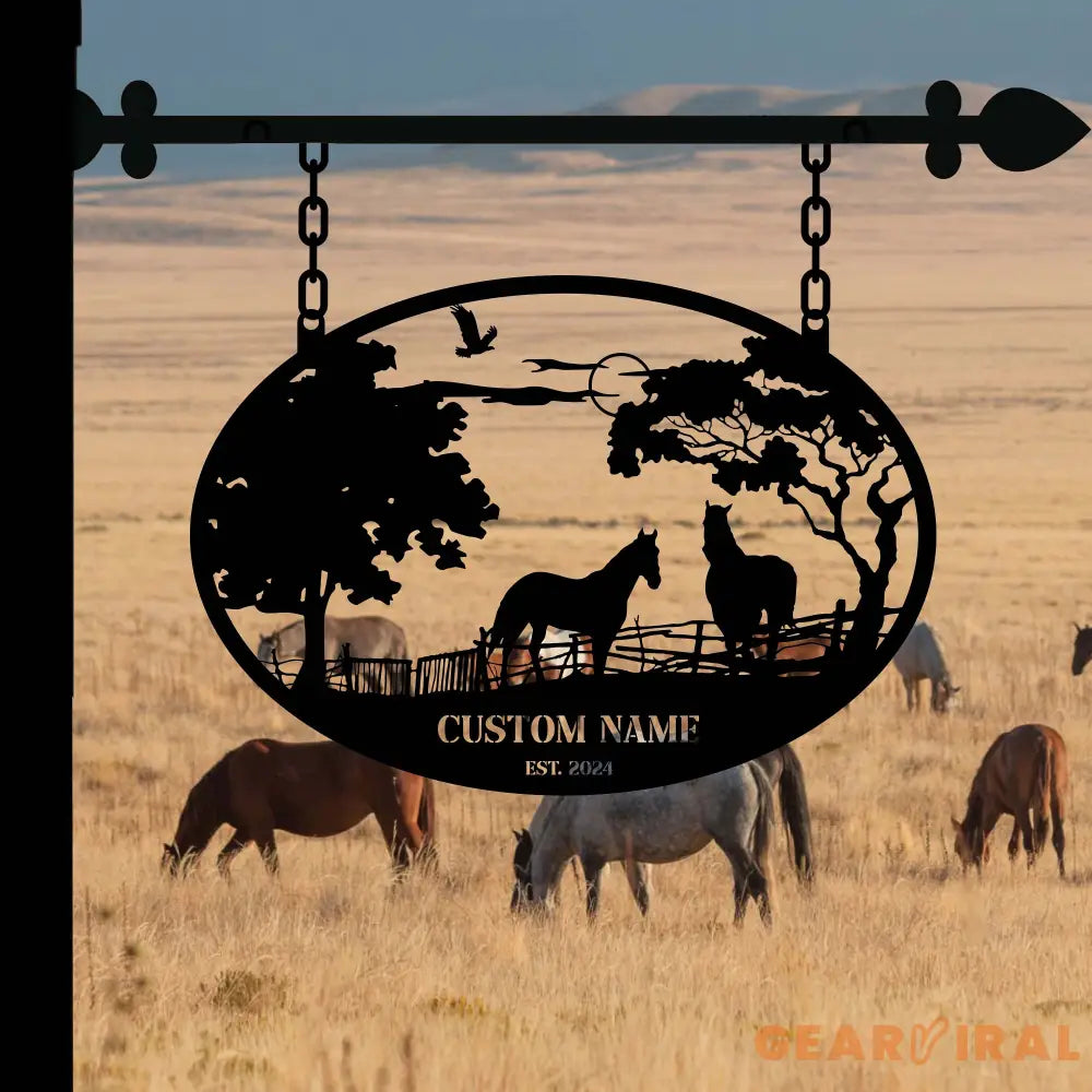 Horse Ranch Sign - Metal Farm Sign - Ranch Sign - Farm Sign | GearViral