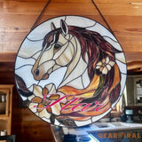 Horse Stained Glass Suncatcher Equestrian Window Hanging Horse Lover Decor Ranch Farmhouse Art Gift for Rider Horse