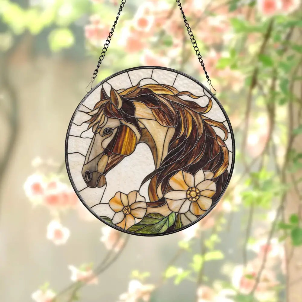 Horse Stained Glass Suncatcher Equestrian Window Hanging Horse Lover Gift Ranch Decor Farmhouse Wall Art Gift for Rider