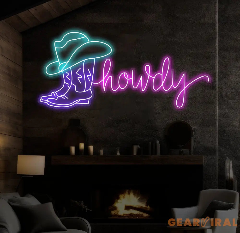 Howdy Cowboy Neon Sign Cowboy Boot Neon Sign Cowboy Boot And Hat Neon Sign Cowboy Hat Neon Sign Cowboy Shoe Led Sign