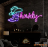 Howdy Cowboy Neon Sign Cowboy Boot Neon Sign Cowboy Boot And Hat Neon Sign Cowboy Hat Neon Sign Cowboy Shoe Led Sign