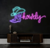 Howdy Cowboy Neon Sign Cowboy Boot Neon Sign Cowboy Boot And Hat Neon Sign Cowboy Hat Neon Sign Cowboy Shoe Led Sign