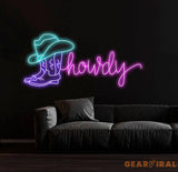 Howdy Cowboy Neon Sign Cowboy Boot Neon Sign Cowboy Boot And Hat Neon Sign Cowboy Hat Neon Sign Cowboy Shoe Led Sign