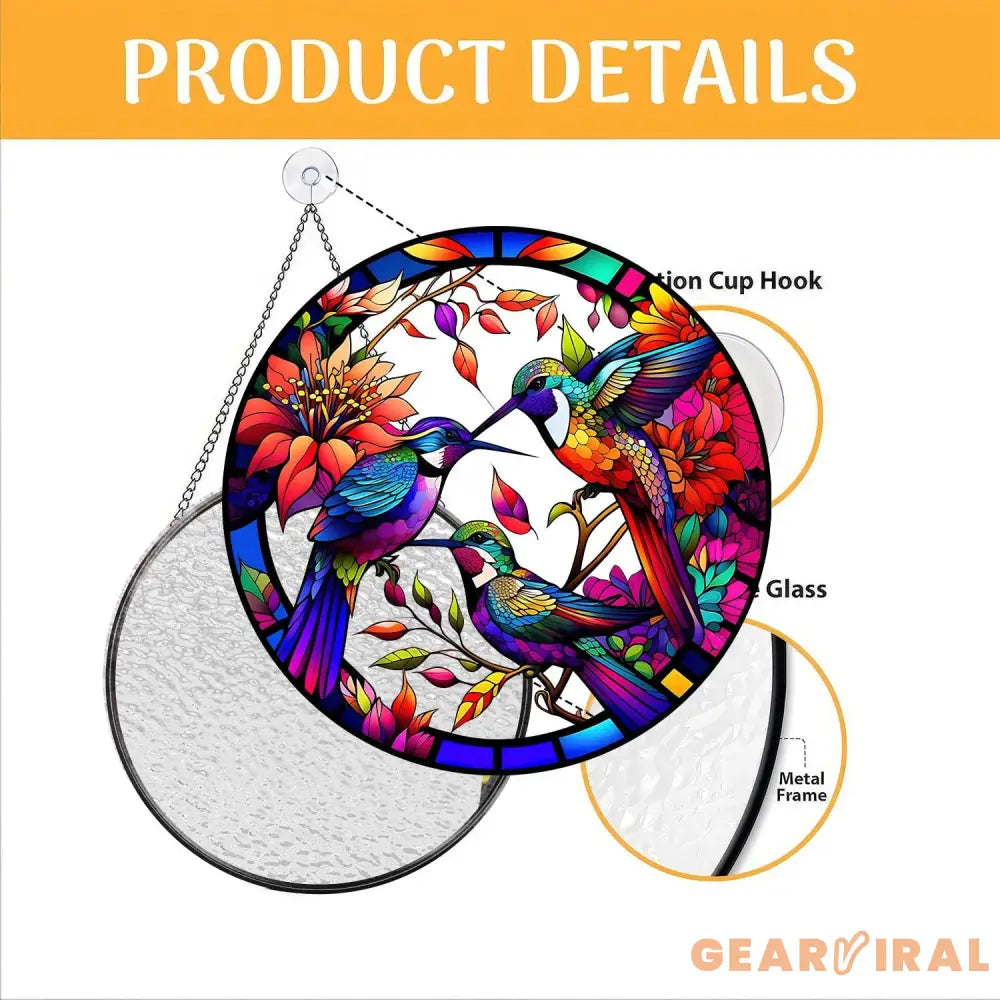 Hummingbirds and Wild Flowers Suncatcher Hummingbird Lovers Window Hanging Hummingbird Suncatcher Hummingbird Gifts