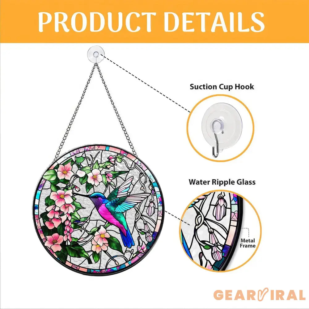 Hummingbirds and Wild Flowers Suncatcher Hummingbird Lovers Window Hanging Hummingbird Suncatcher Hummingbird Gifts