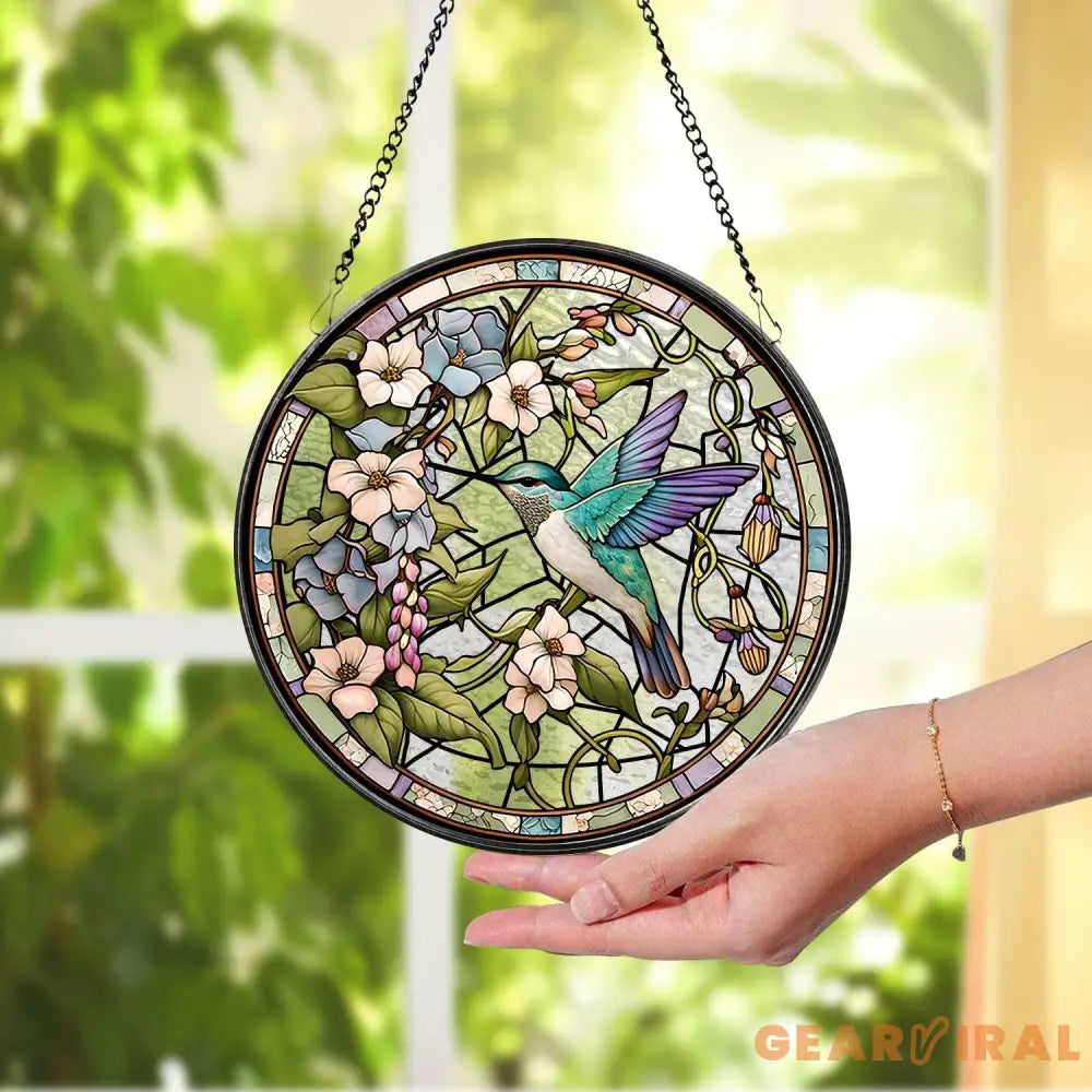 Hummingbirds and Wild Flowers Suncatcher Hummingbird Lovers Window Hanging Hummingbird Suncatcher Hummingbird Gifts