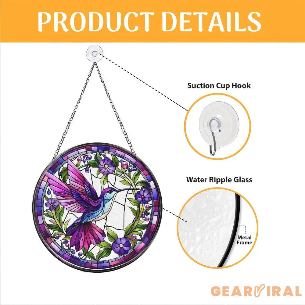 Hummingbirds and Wild Flowers Suncatcher Hummingbird Lovers Window Hanging Hummingbird Suncatcher Hummingbird Gifts
