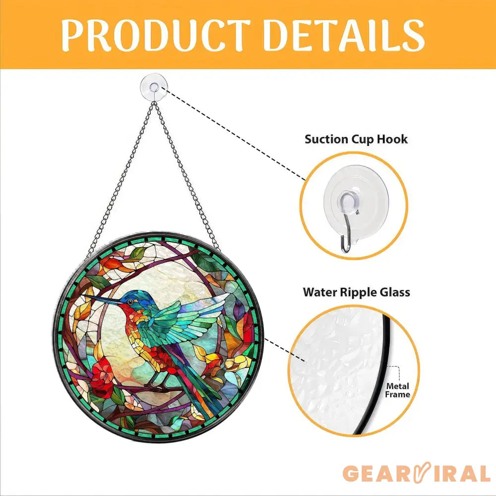 Hummingbirds and Wild Flowers Suncatcher Hummingbird Lovers Window Hanging Hummingbird Suncatcher Hummingbird Gifts