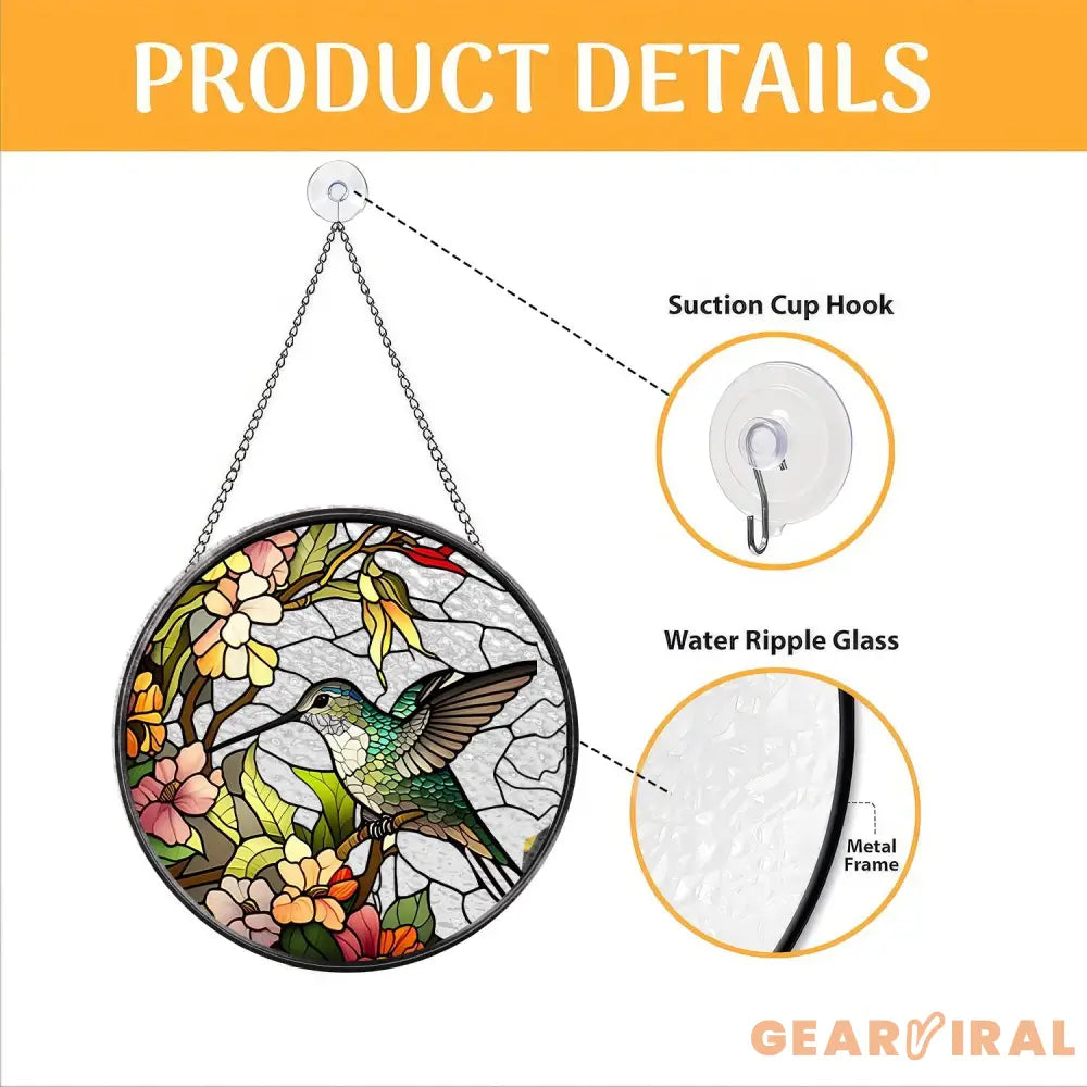 Hummingbirds and Wild Flowers Suncatcher Hummingbird Lovers Window Hanging Hummingbird Suncatcher Hummingbird Gifts