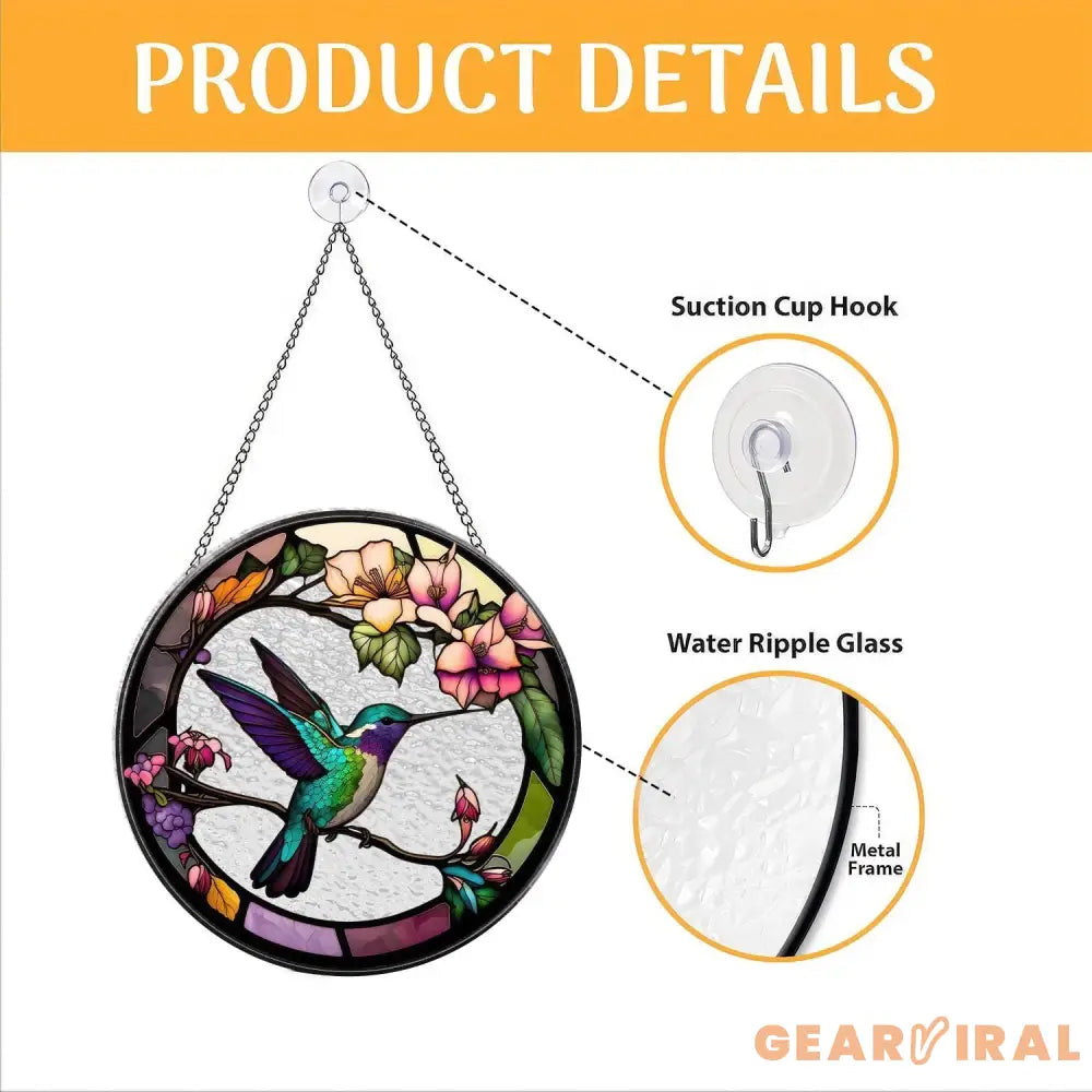 Hummingbirds and Wild Flowers Suncatcher Hummingbird Lovers Window Hanging Hummingbird Suncatcher Hummingbird Gifts