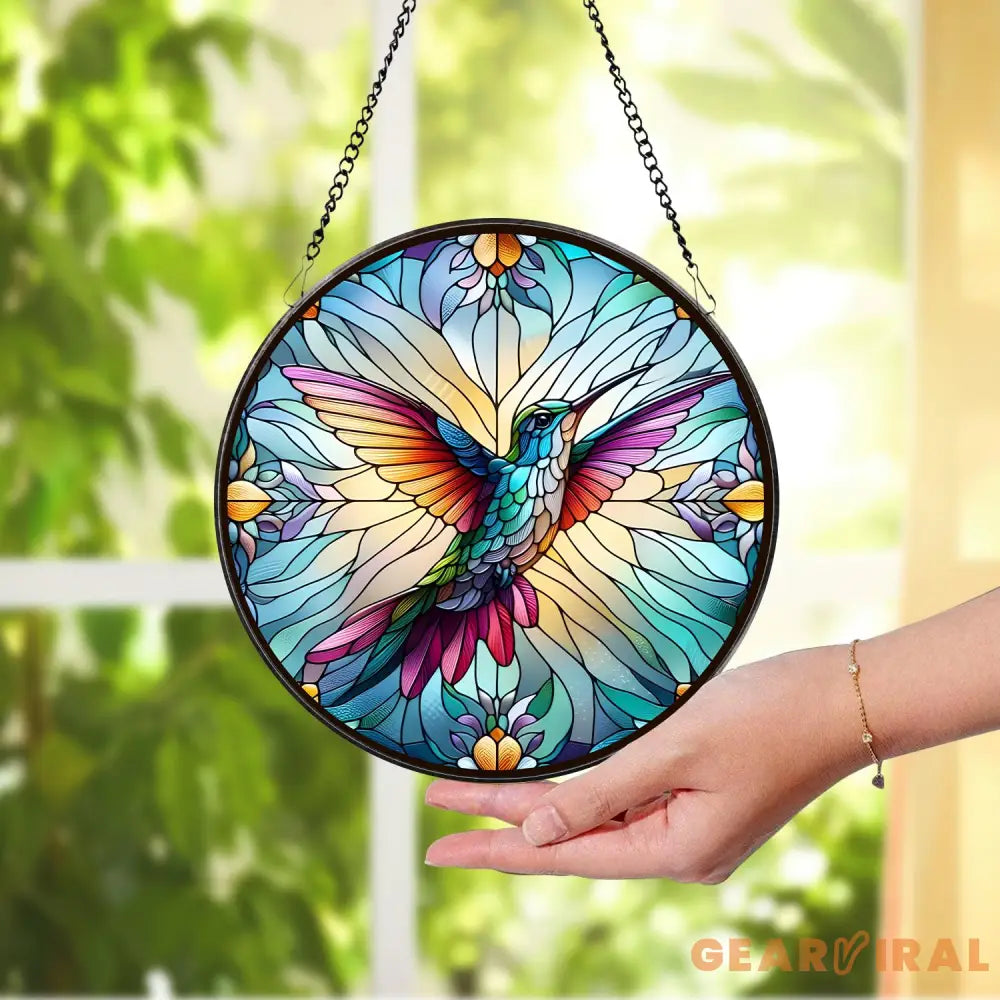 Hummingbirds and Wild Flowers Suncatcher Hummingbird Lovers Window Hanging Hummingbird Suncatcher Hummingbird Gifts