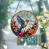 Hummingbirds and Wild Flowers Suncatcher Hummingbird Lovers Window Hanging Hummingbird Suncatcher Hummingbird Gifts