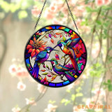 Hummingbirds and Wild Flowers Suncatcher Hummingbird Lovers Window Hanging Hummingbird Suncatcher Hummingbird Gifts