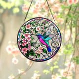 Hummingbirds and Wild Flowers Suncatcher Hummingbird Lovers Window Hanging Hummingbird Suncatcher Hummingbird Gifts