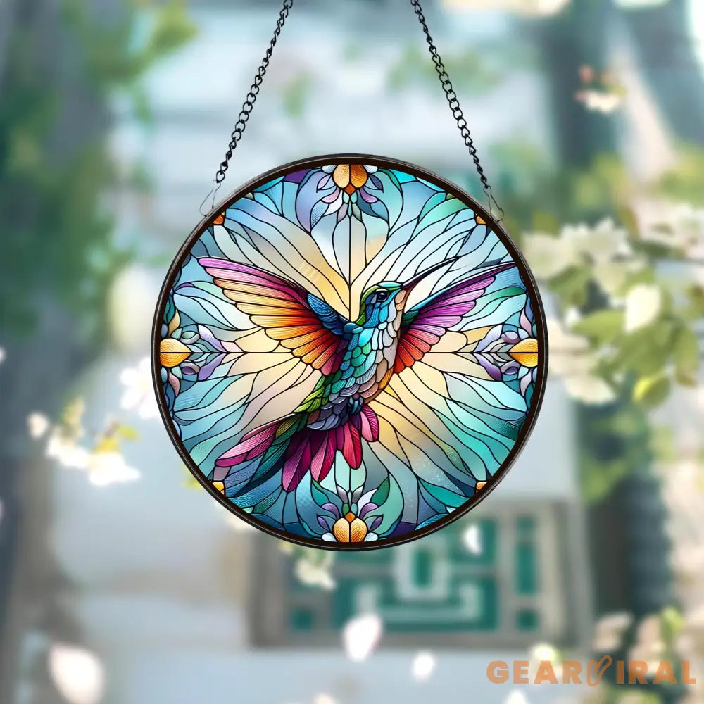 Hummingbirds and Wild Flowers Suncatcher Hummingbird Lovers Window Hanging Hummingbird Suncatcher Hummingbird Gifts