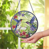 Hummingbirds and Wild Flowers Suncatcher Hummingbird Lovers Window Hanging Hummingbird Suncatcher Hummingbird Gifts