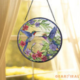 Hummingbirds and Wild Flowers Suncatcher Hummingbird Lovers Window Hanging Hummingbird Suncatcher Hummingbird Gifts