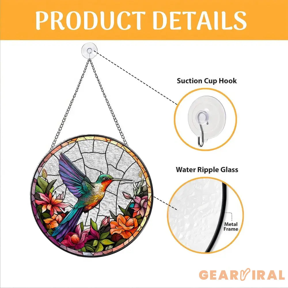 Hummingbirds and Wild Flowers Suncatcher Hummingbird Lovers Window Hanging Hummingbird Suncatcher Hummingbird Gifts