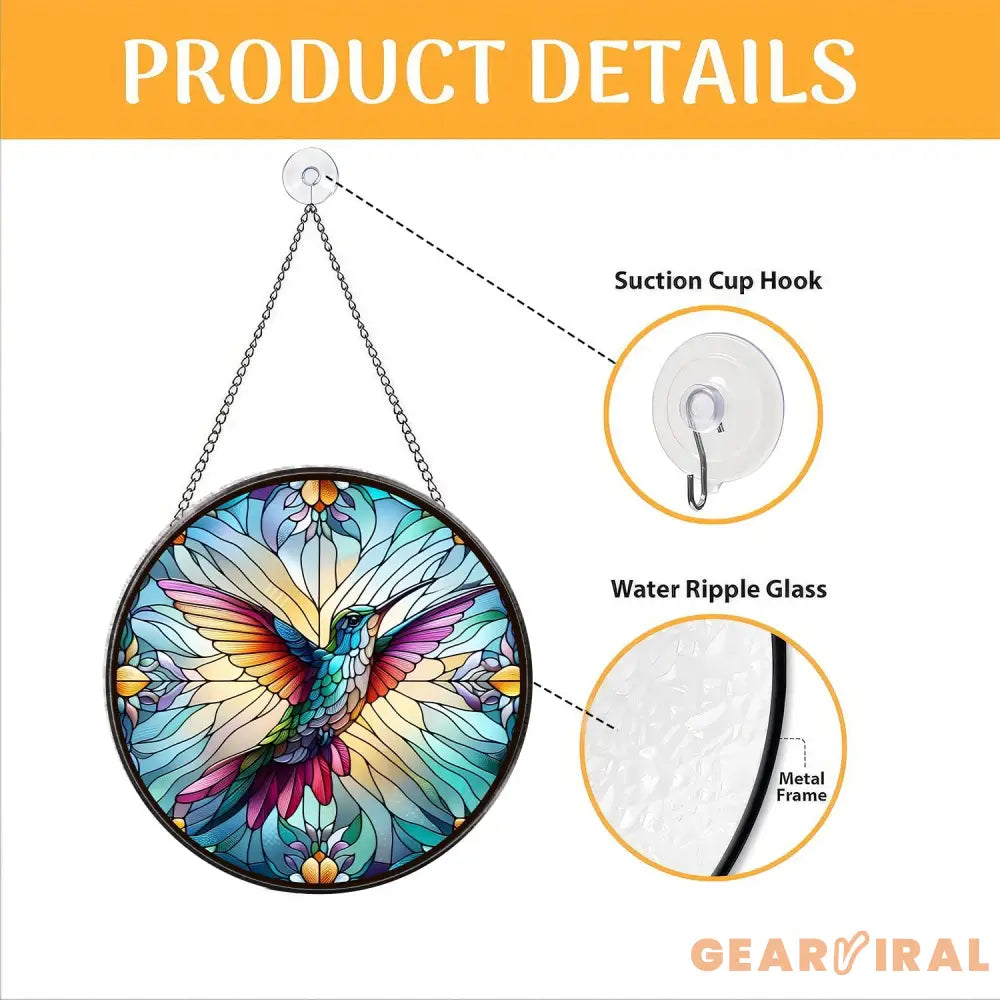 Hummingbirds and Wild Flowers Suncatcher Hummingbird Lovers Window Hanging Hummingbird Suncatcher Hummingbird Gifts