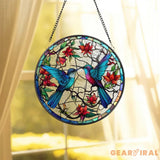 Hummingbirds and Wild Flowers Suncatcher Hummingbird Lovers Window Hanging Hummingbird Suncatcher Hummingbird Gifts