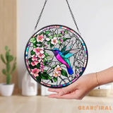 Hummingbirds and Wild Flowers Suncatcher Hummingbird Lovers Window Hanging Hummingbird Suncatcher Hummingbird Gifts