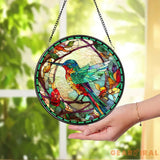 Hummingbirds and Wild Flowers Suncatcher Hummingbird Lovers Window Hanging Hummingbird Suncatcher Hummingbird Gifts