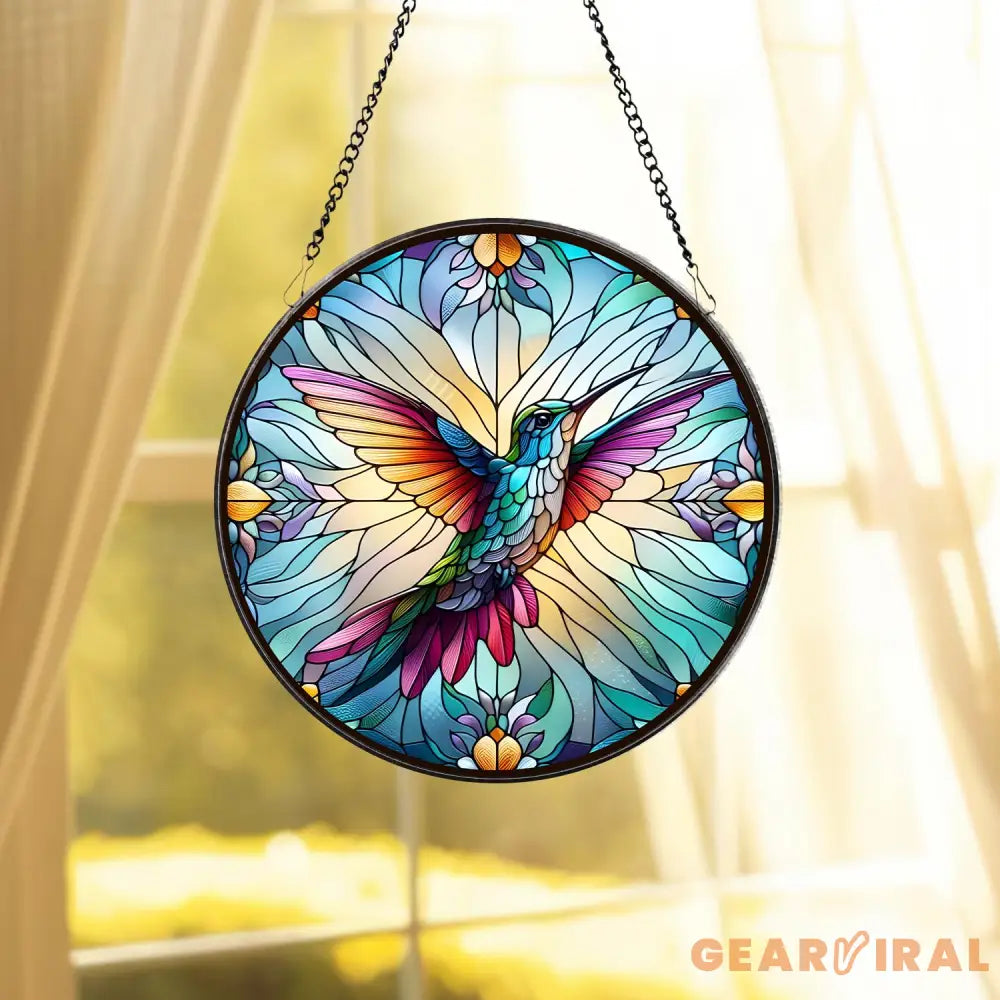 Hummingbirds and Wild Flowers Suncatcher Hummingbird Lovers Window Hanging Hummingbird Suncatcher Hummingbird Gifts