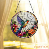Hummingbirds and Wild Flowers Suncatcher Hummingbird Lovers Window Hanging Hummingbird Suncatcher Hummingbird Gifts