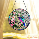 Hummingbirds and Wild Flowers Suncatcher Hummingbird Lovers Window Hanging Hummingbird Suncatcher Hummingbird Gifts