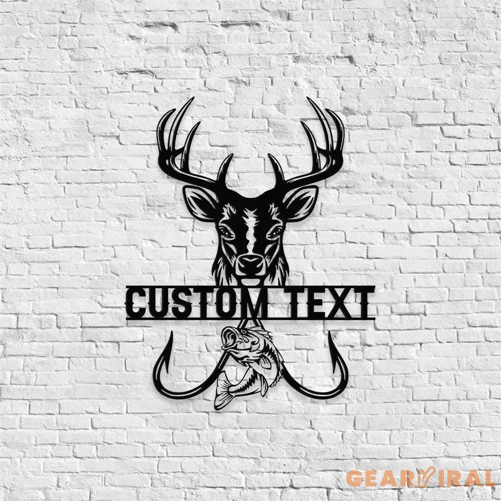 Hunting and Fishing Metal Sign Personalized Family Name Led Metal Sign Outdoor Door Decor Address Wall Art Perfect Gift