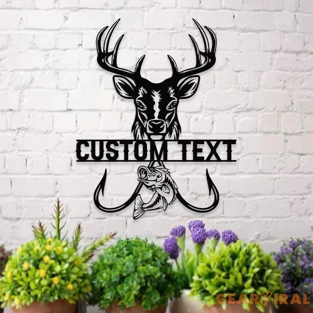 Hunting and Fishing Metal Sign Personalized Family Name Led Metal Sign Outdoor Door Decor Address Wall Art Perfect Gift