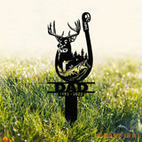 Hunting Dad Memorial Stake Metal Fishing In Heaven Hunter Memorial Gifts Garden Stake Grave Marker Metal Yard Decor