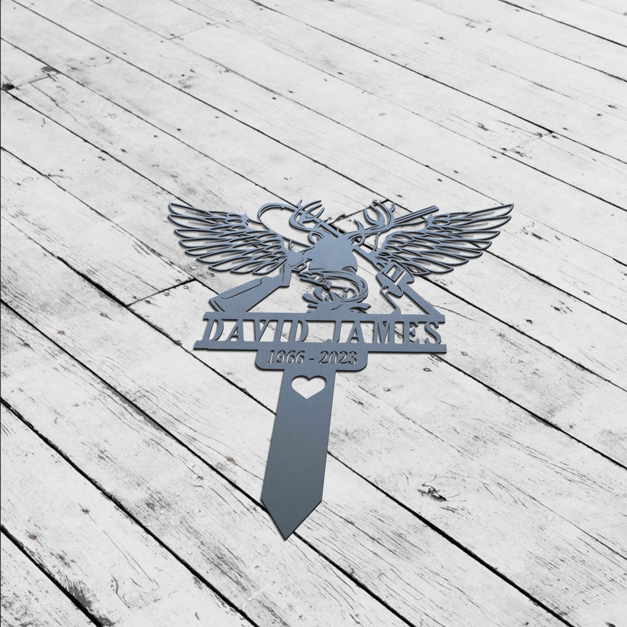 Hunting Memorial Plaque Stake - Hunter memorial plaque - Hunting Memorial Cross For Grave - Memorial Garve Maker | GearViral