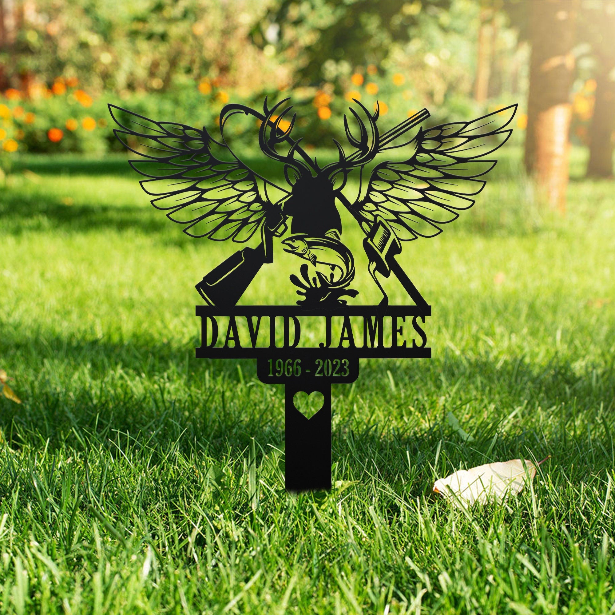 Hunting Memorial Plaque Stake - Hunter memorial plaque - Hunting Memorial Cross For Grave - Memorial Garve Maker | GearViral