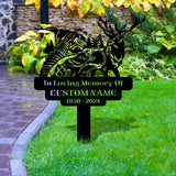 Hunting Memorial Remembering Stake, Personalized Metal Garden Marker, Memorial Metal Sign, Sympathy Gift, Grave Marker, Memorial Stake