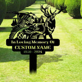 Hunting Memorial Remembering Stake, Personalized Metal Garden Marker, Memorial Metal Sign, Sympathy Gift, Grave Marker, Memorial Stake