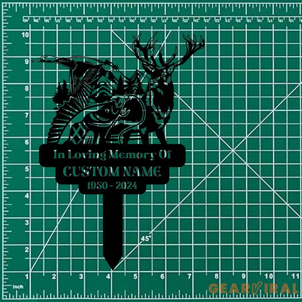 Hunting Memorial Remembering Stake Personalized Metal Garden Marker Memorial Metal Sign Sympathy Gift Grave Marker