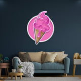 Ice Cream Cartoon Cute Artwork Led Neon Sign Light