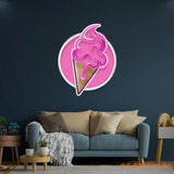 Ice Cream Cartoon Cute Artwork Led Neon Sign Light