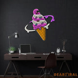 Ice Cream Planet Flat Cartoon Style Artwork Led Neon Sign Light