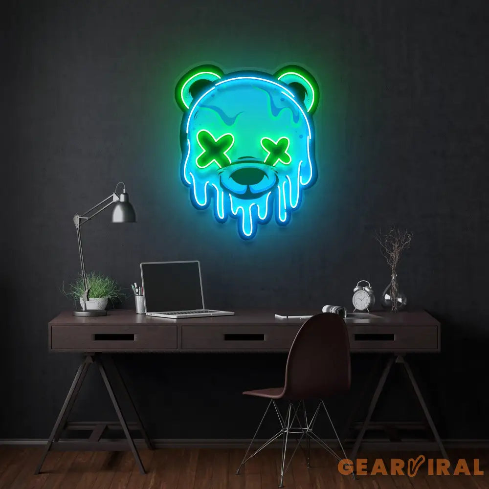 Ice Head Bear Led Neon Acrylic Artwork
