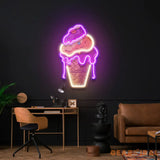 Icecream Cones Cartoon Artwork Led Neon Sign Light