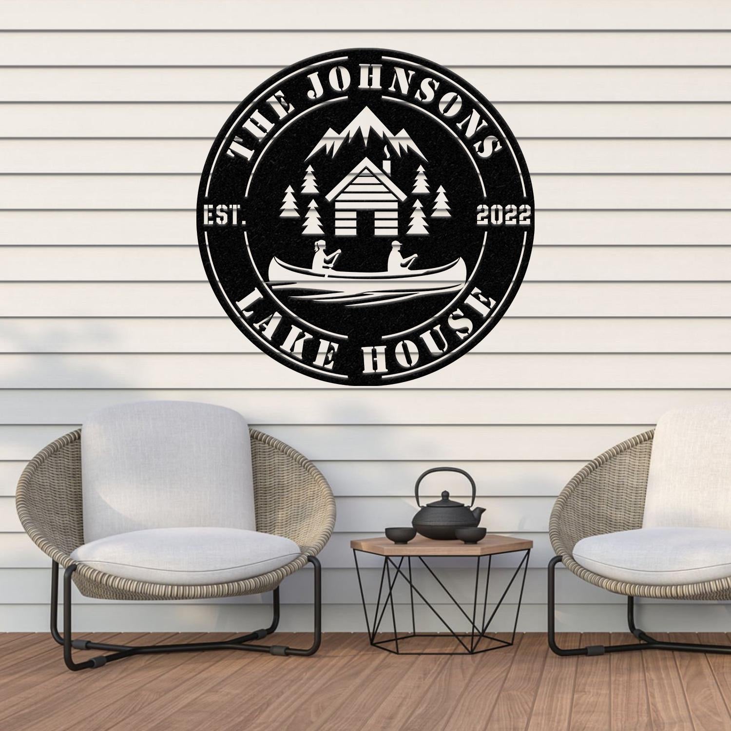 Personalized Lake House Metal Sign, Forest Lake Sign, Family Name Lake House Sign, Camping Metal Sign, Lake House Decor, Front Porch Decor