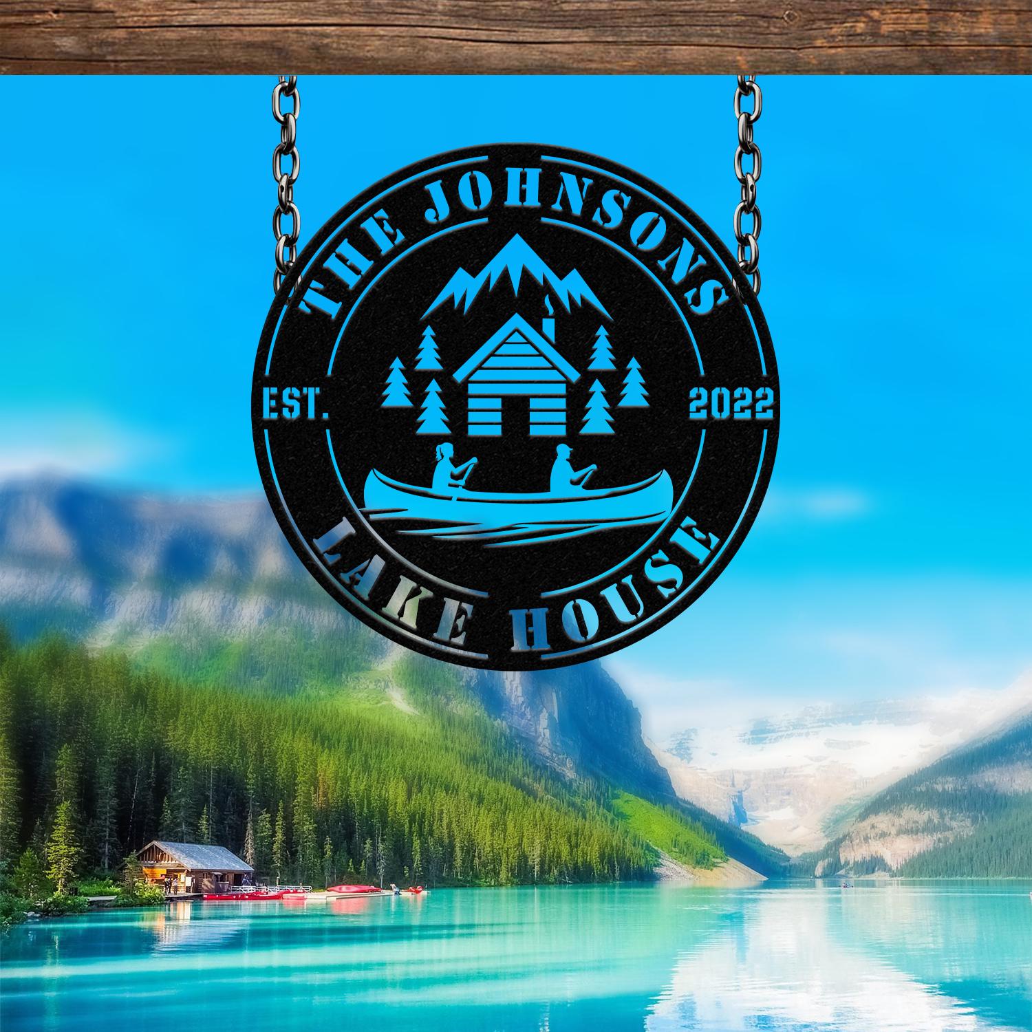 Personalized Lake House Metal Sign, Forest Lake Sign, Family Name Lake House Sign, Camping Metal Sign, Lake House Decor, Front Porch Decor