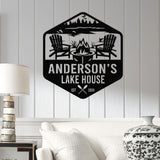 Personalized Lake House Metal Sign, Forest Lake Sign, Family Name Lake House Sign, Camping Metal Sign, Lake House Decor, Front Porch Decor