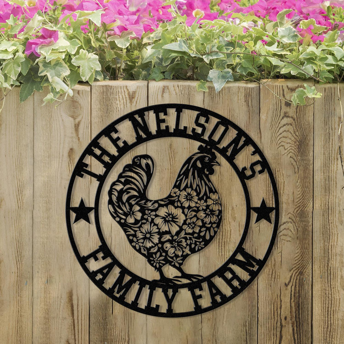 Personalized Floral Chicken Coop Sign with Led Light, Hen House Coop Sign, Farm Metal Sign, Metal Chicken Coop Sign, Custom Chicken Sign